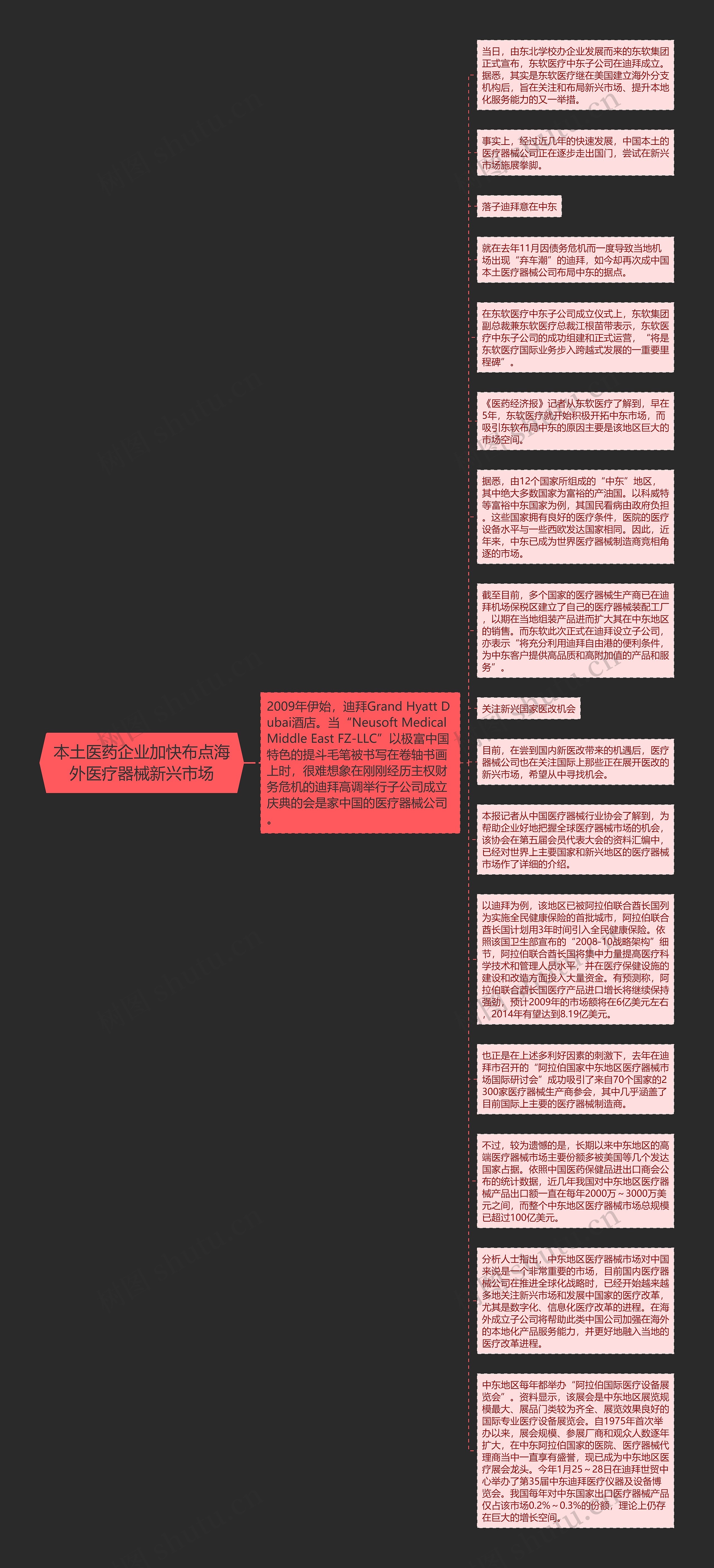 本土医药企业加快布点海外医疗器械新兴市场思维导图