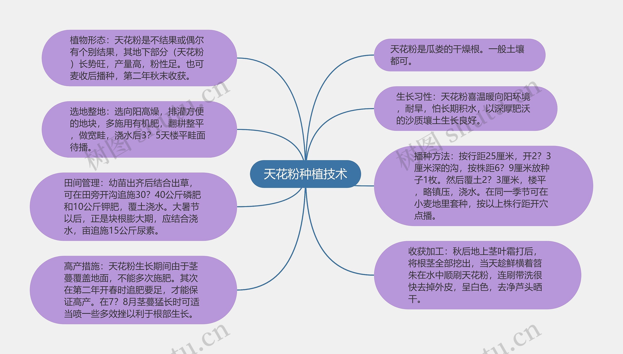 天花粉种植技术思维导图