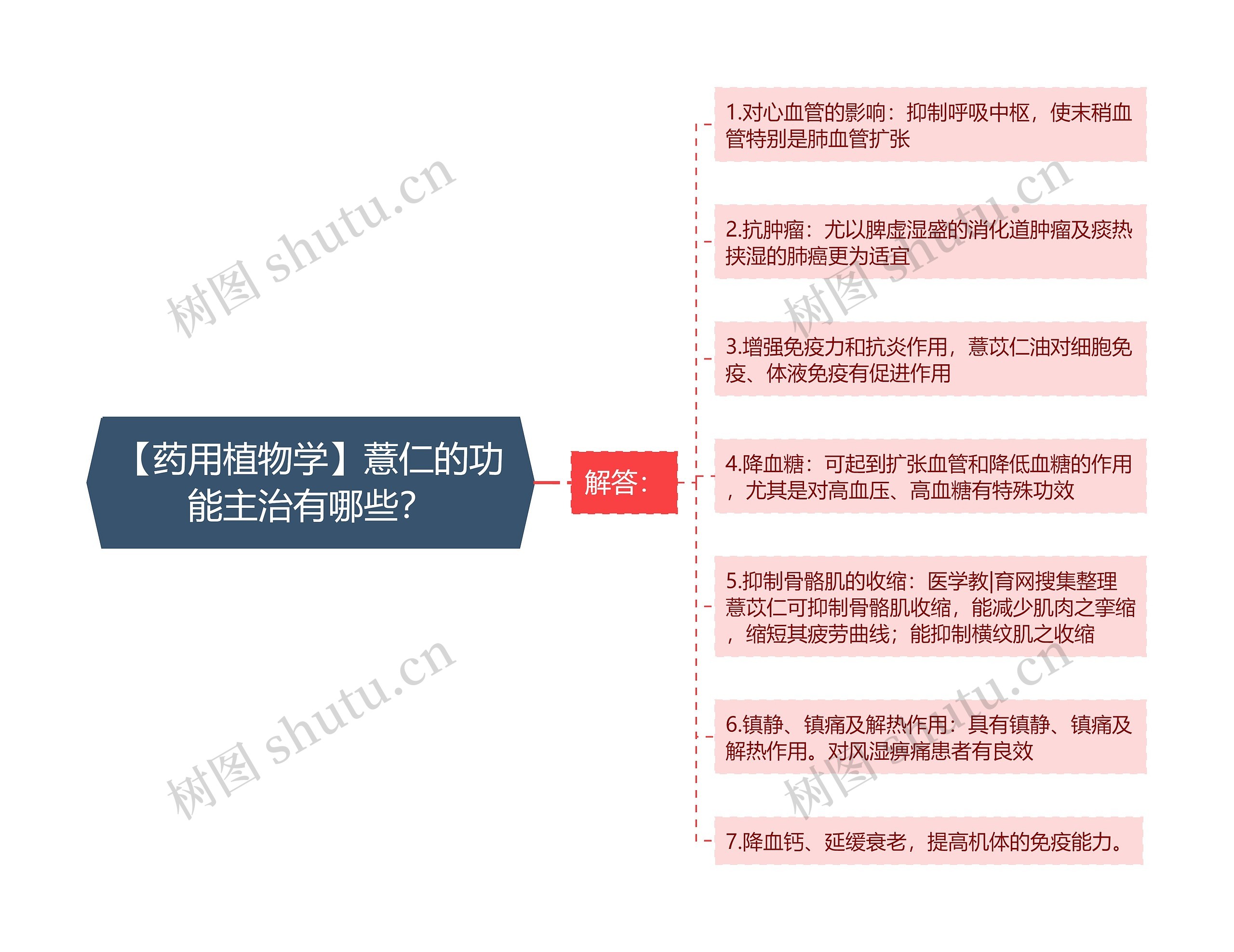 【药用植物学】薏仁的功能主治有哪些？