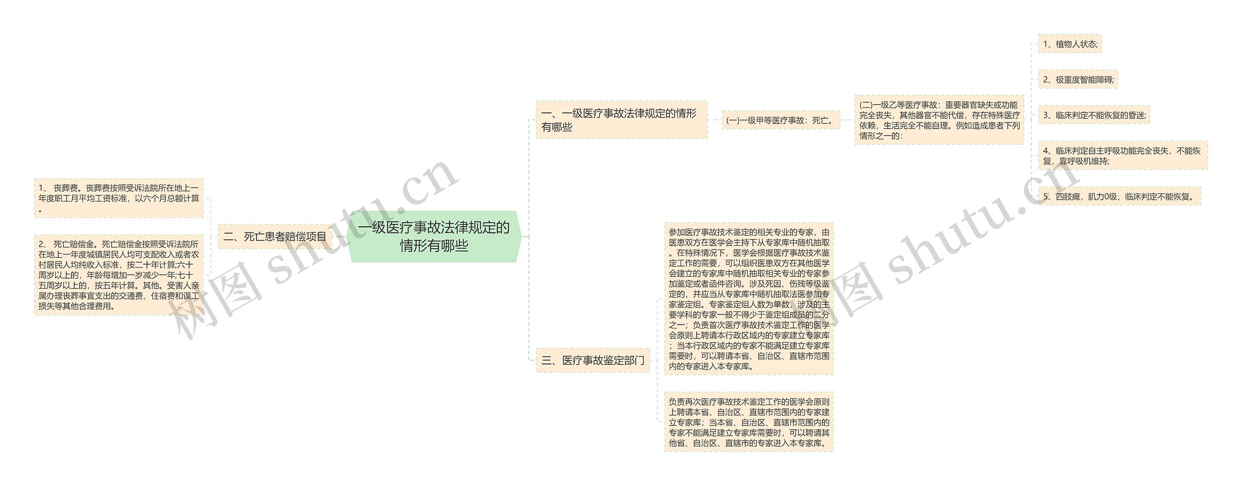 一级医疗事故法律规定的情形有哪些思维导图