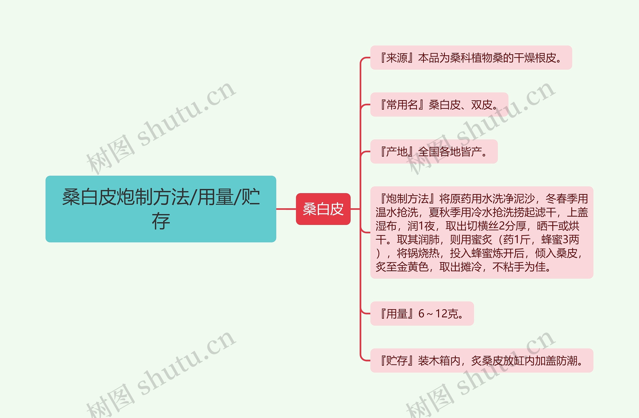 桑白皮炮制方法/用量/贮存