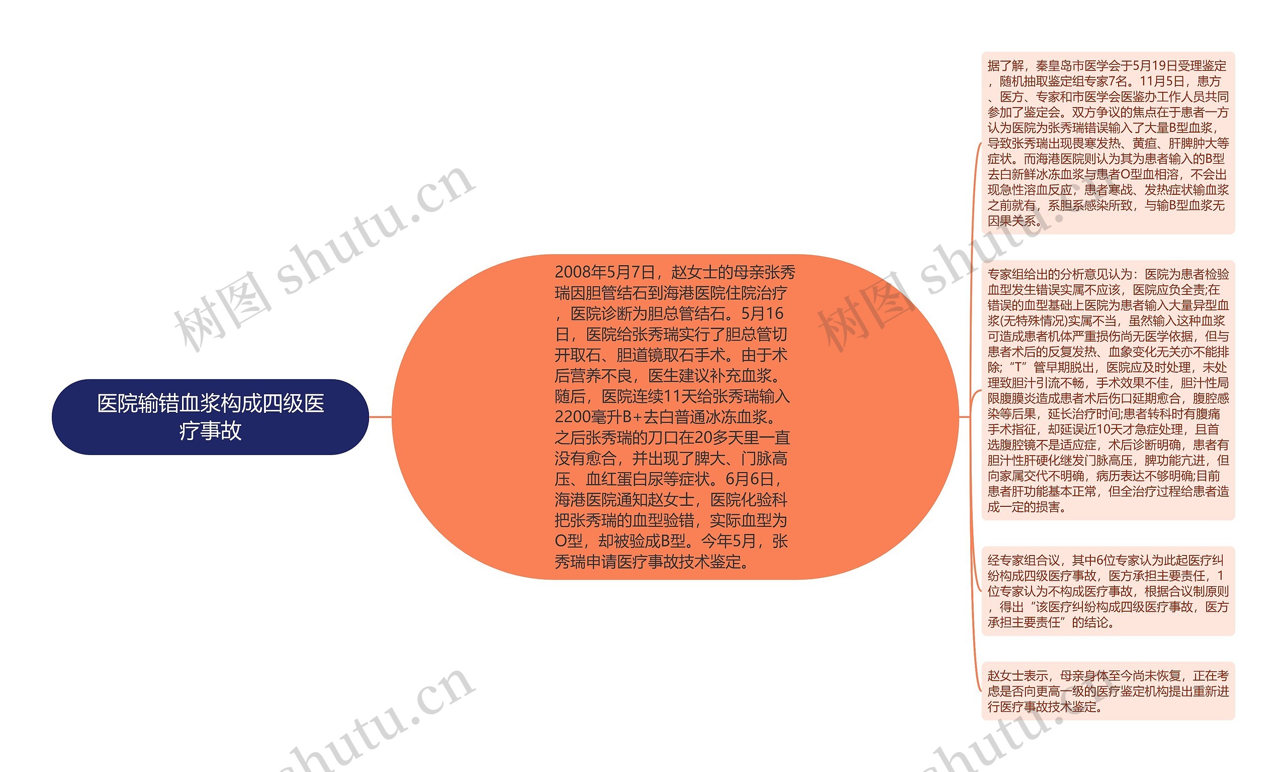 医院输错血浆构成四级医疗事故思维导图