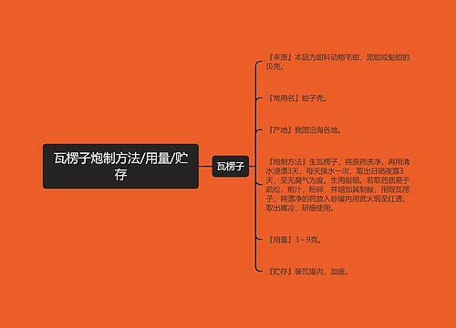 瓦楞子炮制方法/用量/贮存