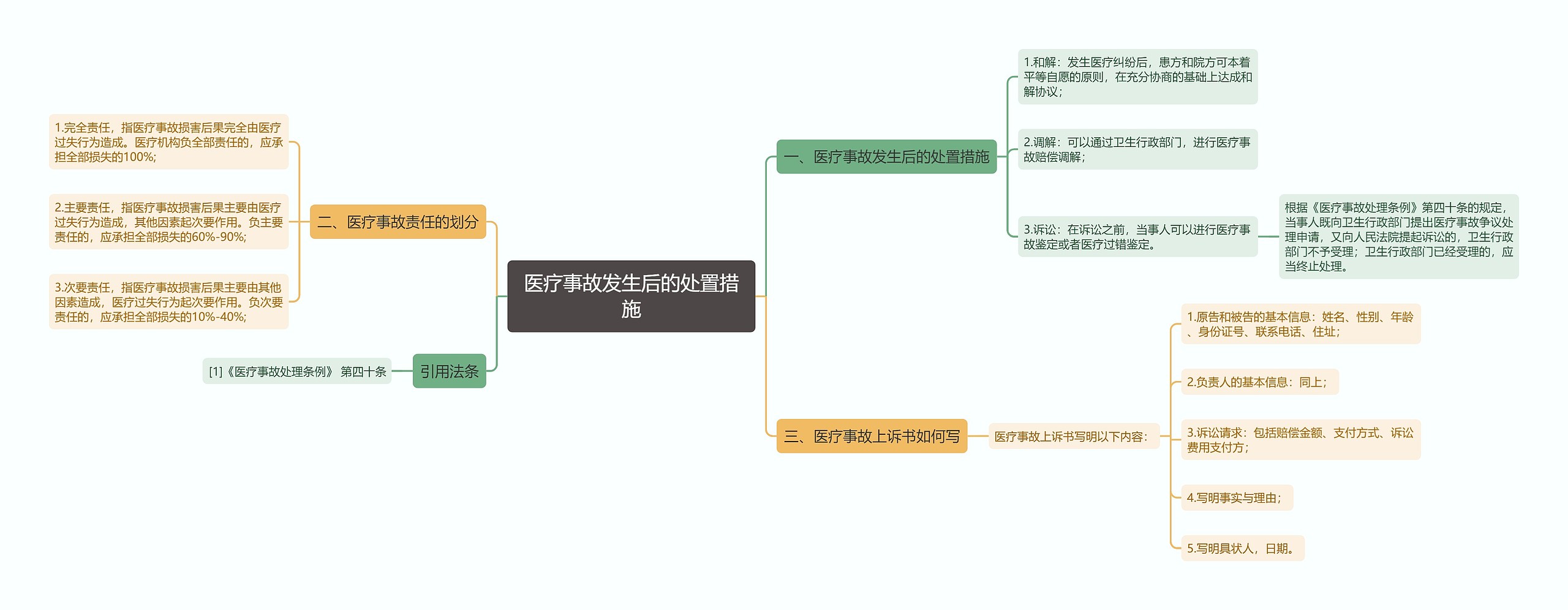 医疗事故发生后的处置措施思维导图