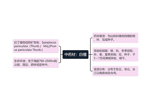 中药材：白檀思维导图