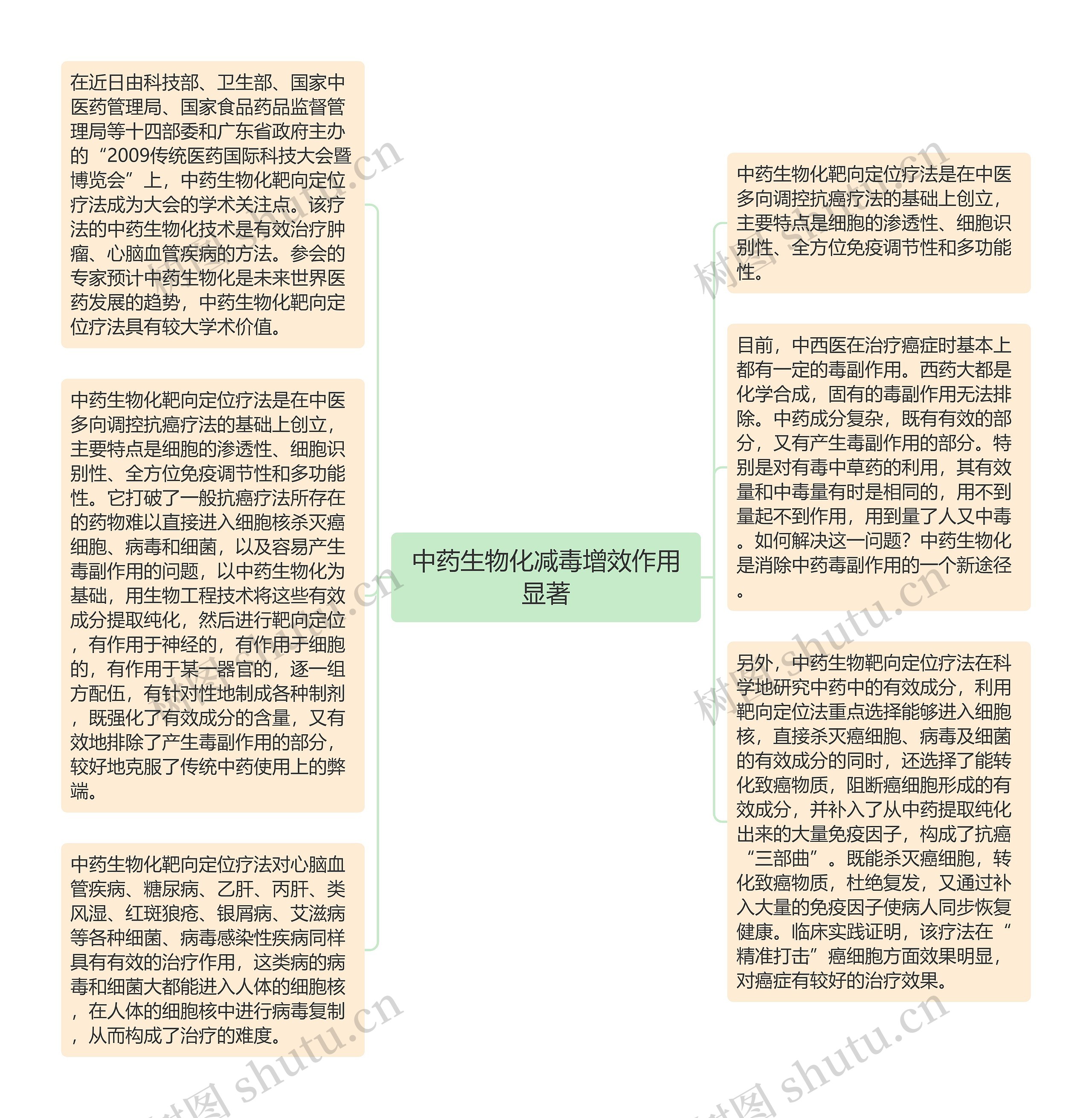 中药生物化减毒增效作用显著思维导图