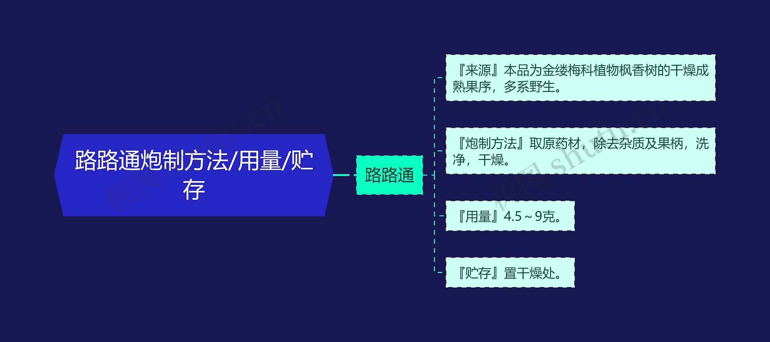 路路通炮制方法/用量/贮存