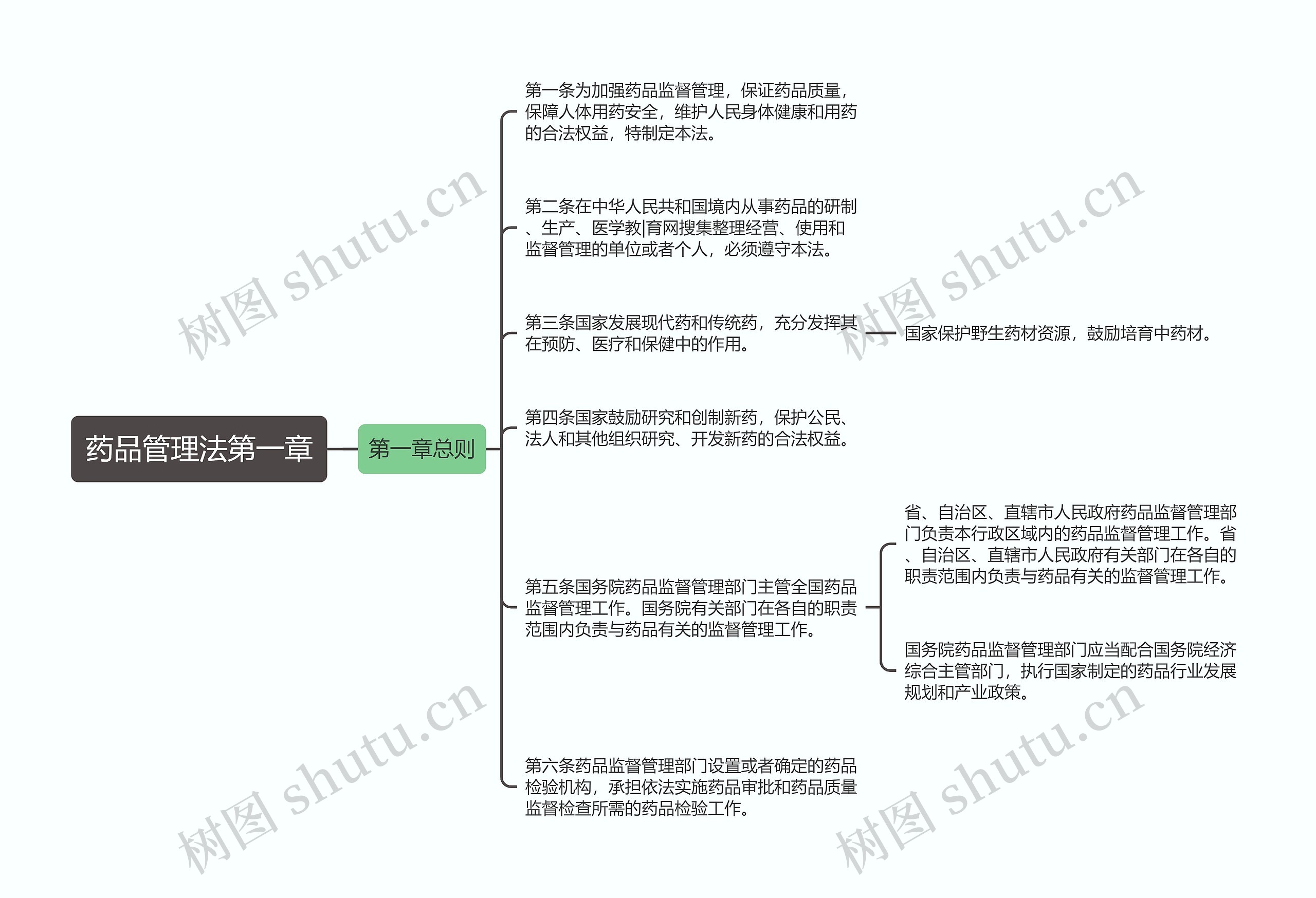 药品管理法第一章思维导图