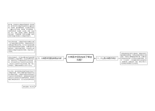 大病医疗保险包括了哪些范围？