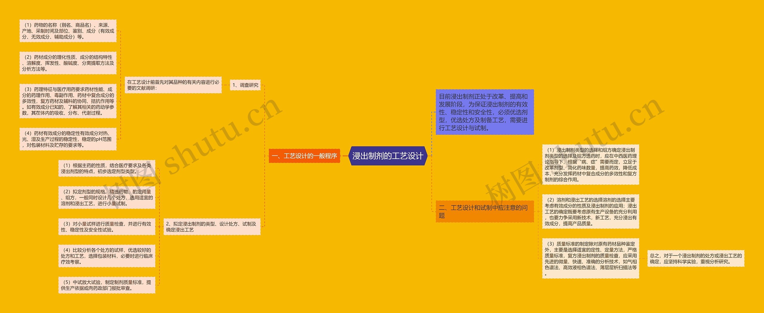 浸出制剂的工艺设计思维导图