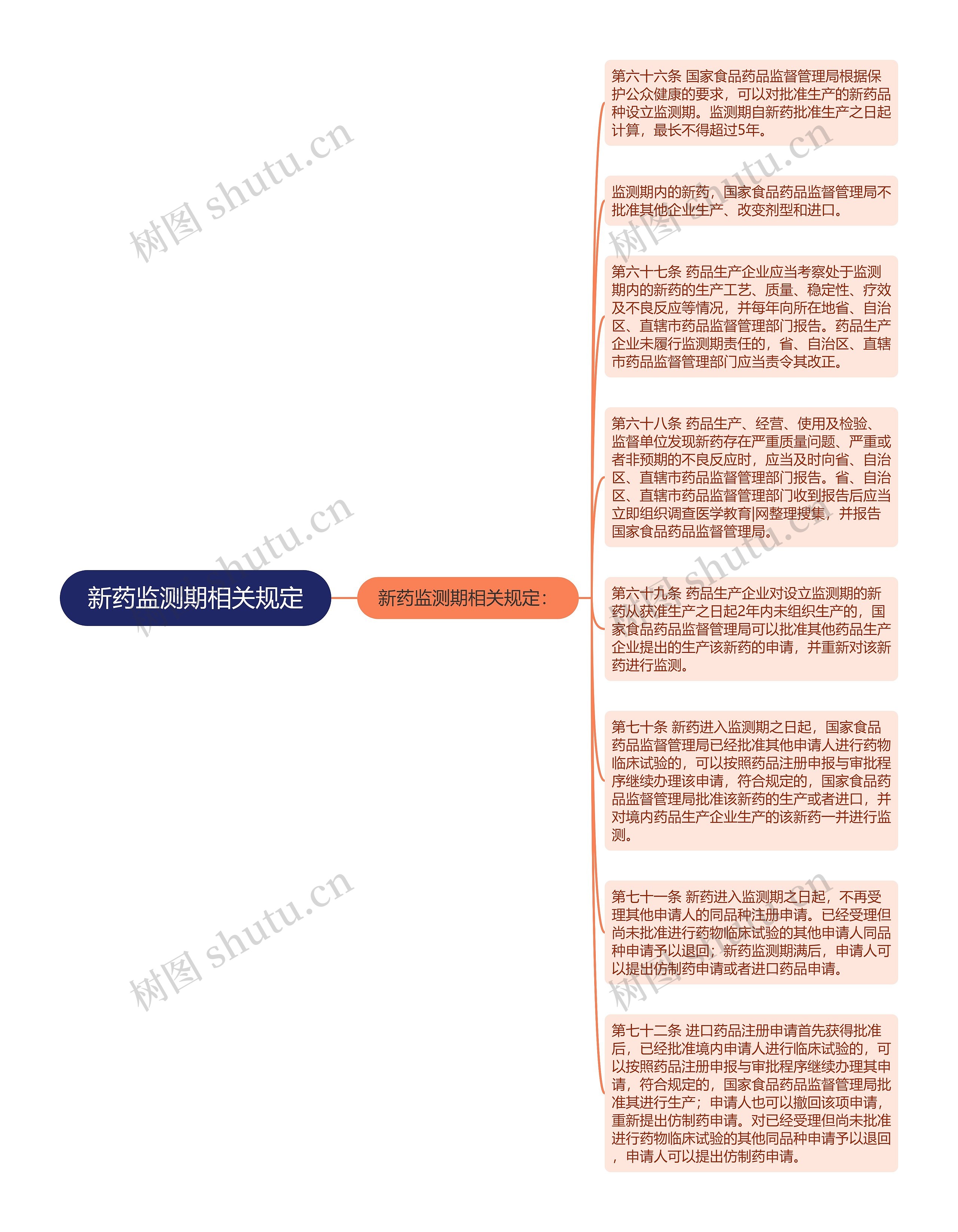 新药监测期相关规定思维导图