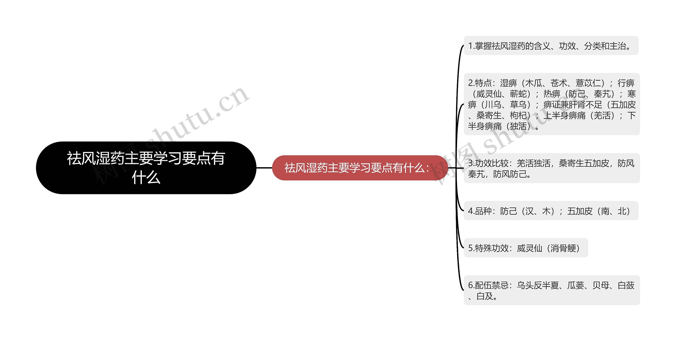 祛风湿药主要学习要点有什么思维导图