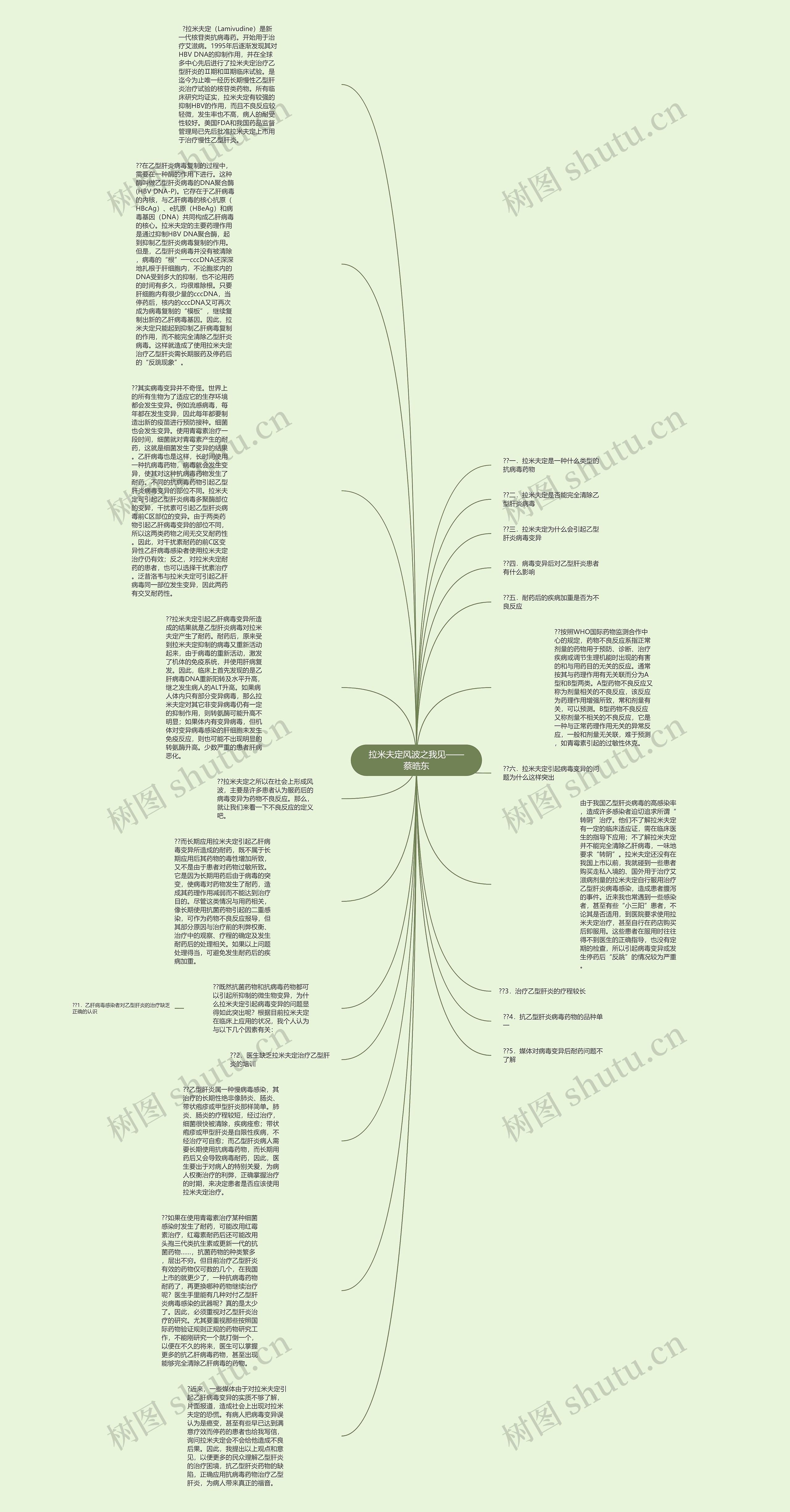 拉米夫定风波之我见——蔡晧东思维导图