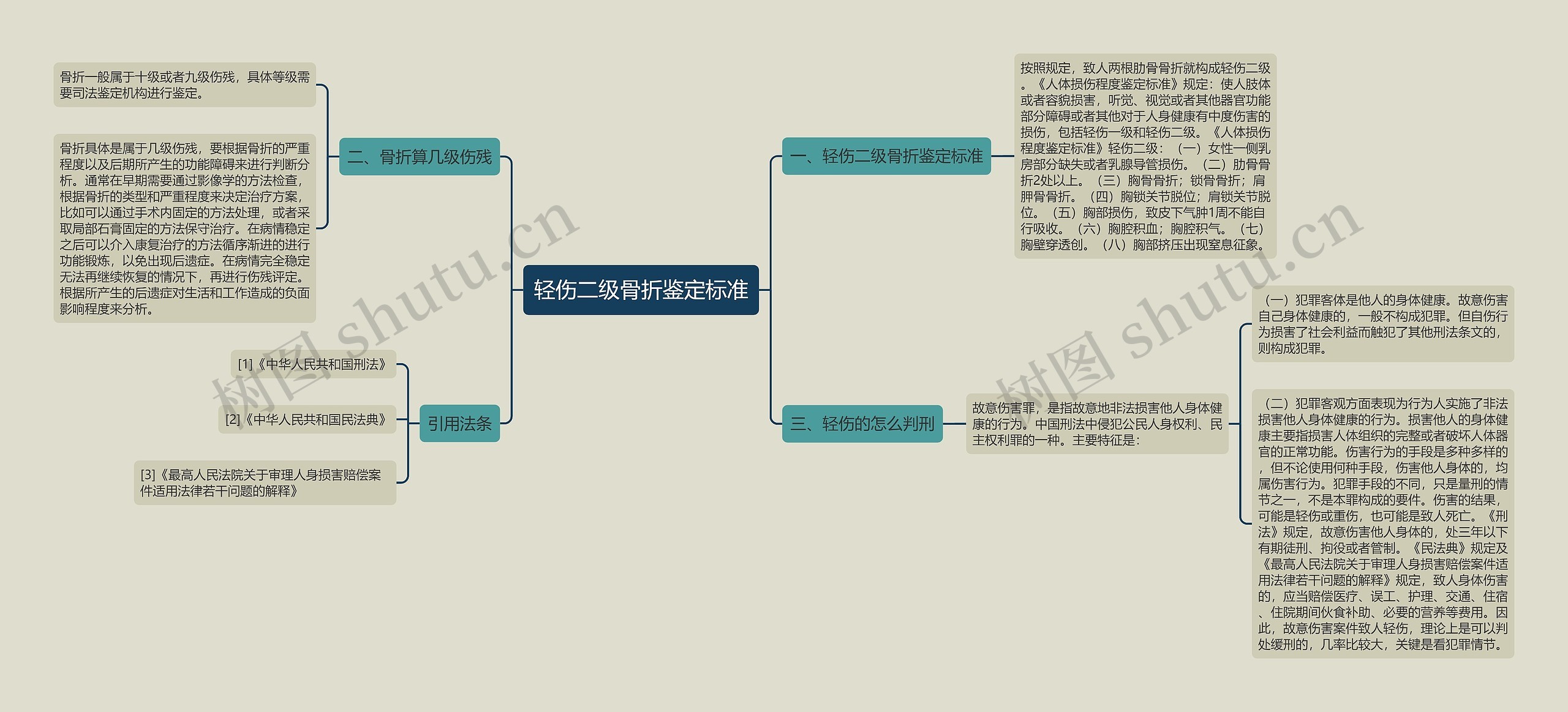 轻伤二级骨折鉴定标准思维导图