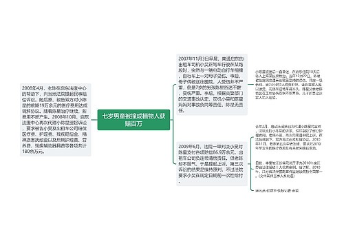 七岁男童被撞成植物人获赔百万