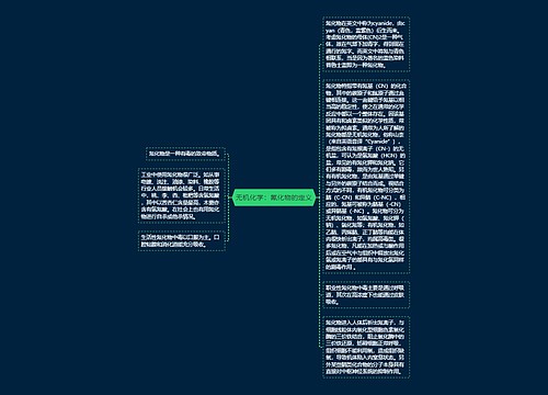 无机化学：氰化物的定义