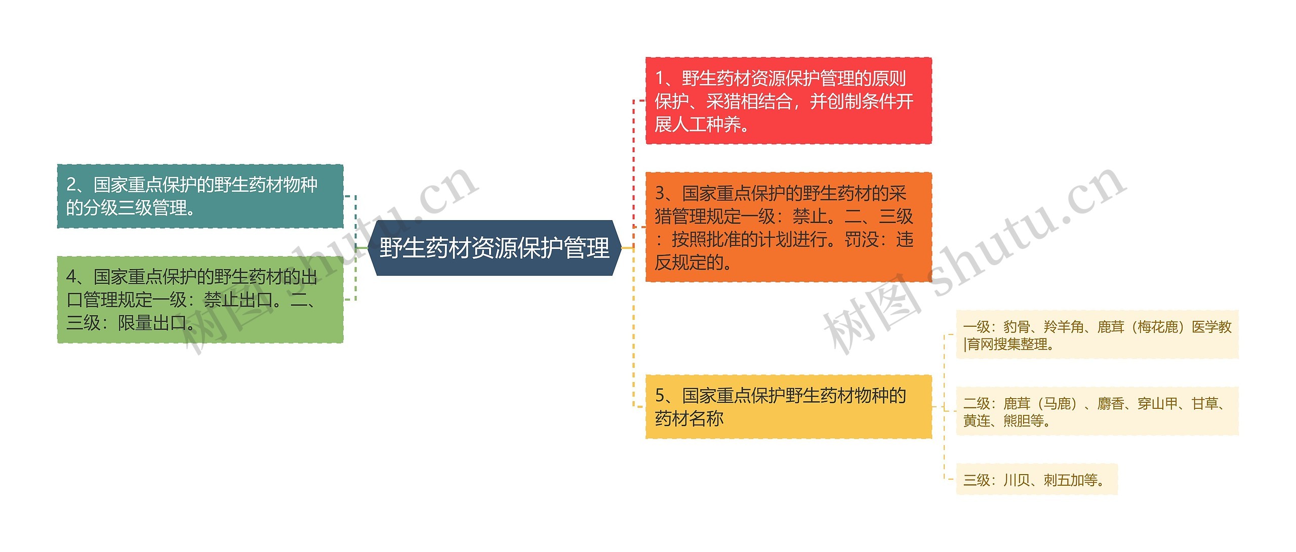 野生药材资源保护管理思维导图