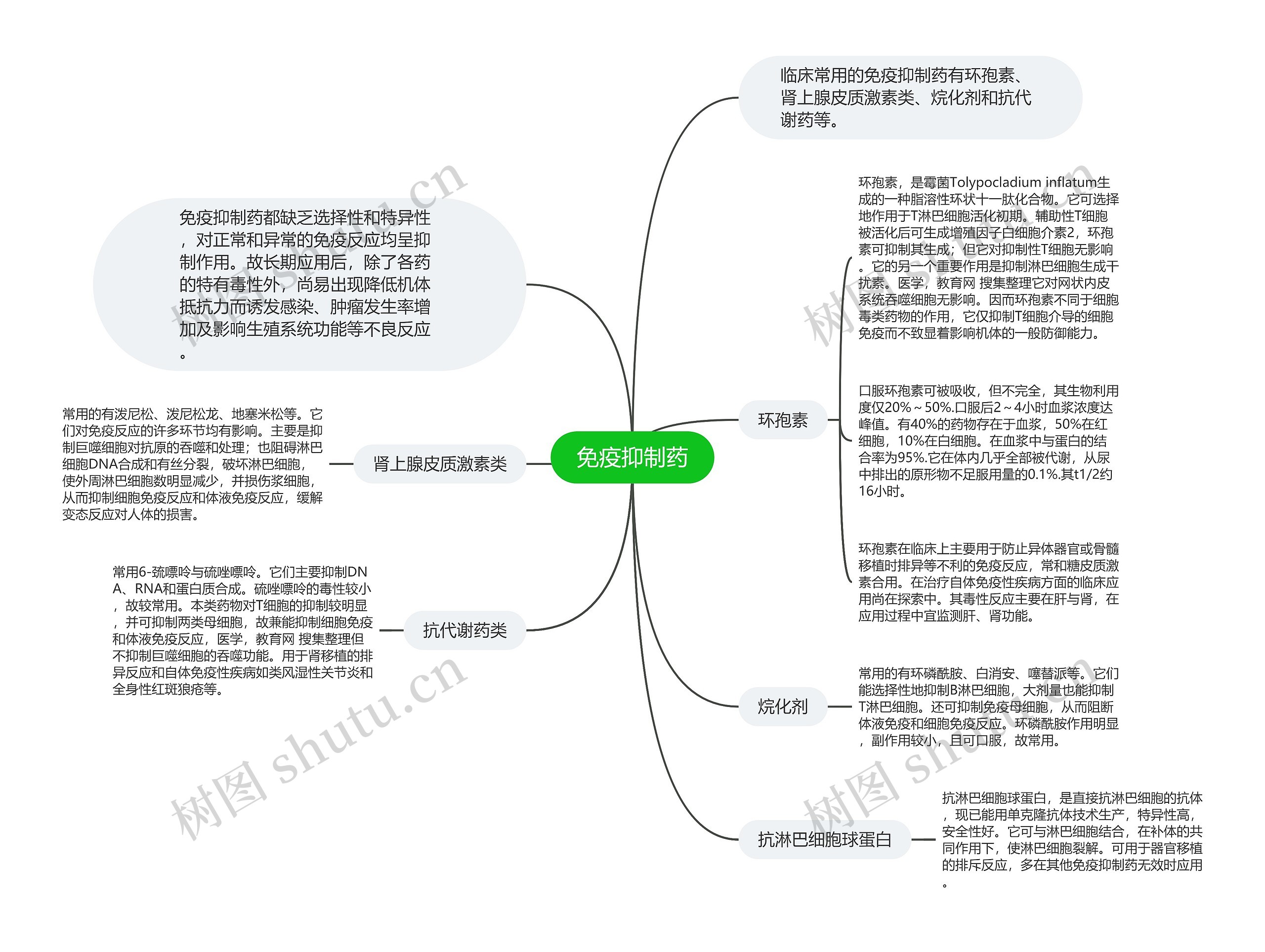 免疫抑制药思维导图