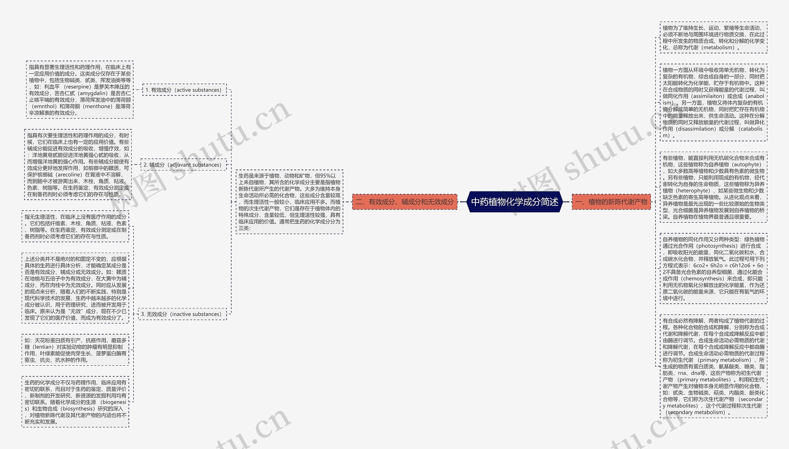中药植物化学成分简述思维导图