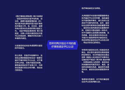 怎样对两次结论不同的医疗事故鉴定予以认定