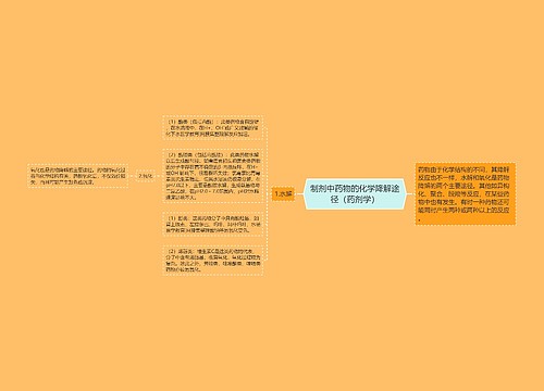 制剂中药物的化学降解途径（药剂学）