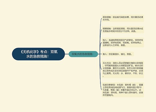 《无机化学》考点：双氧水的急救措施！