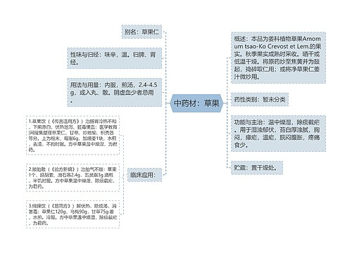 中药材：草果思维导图