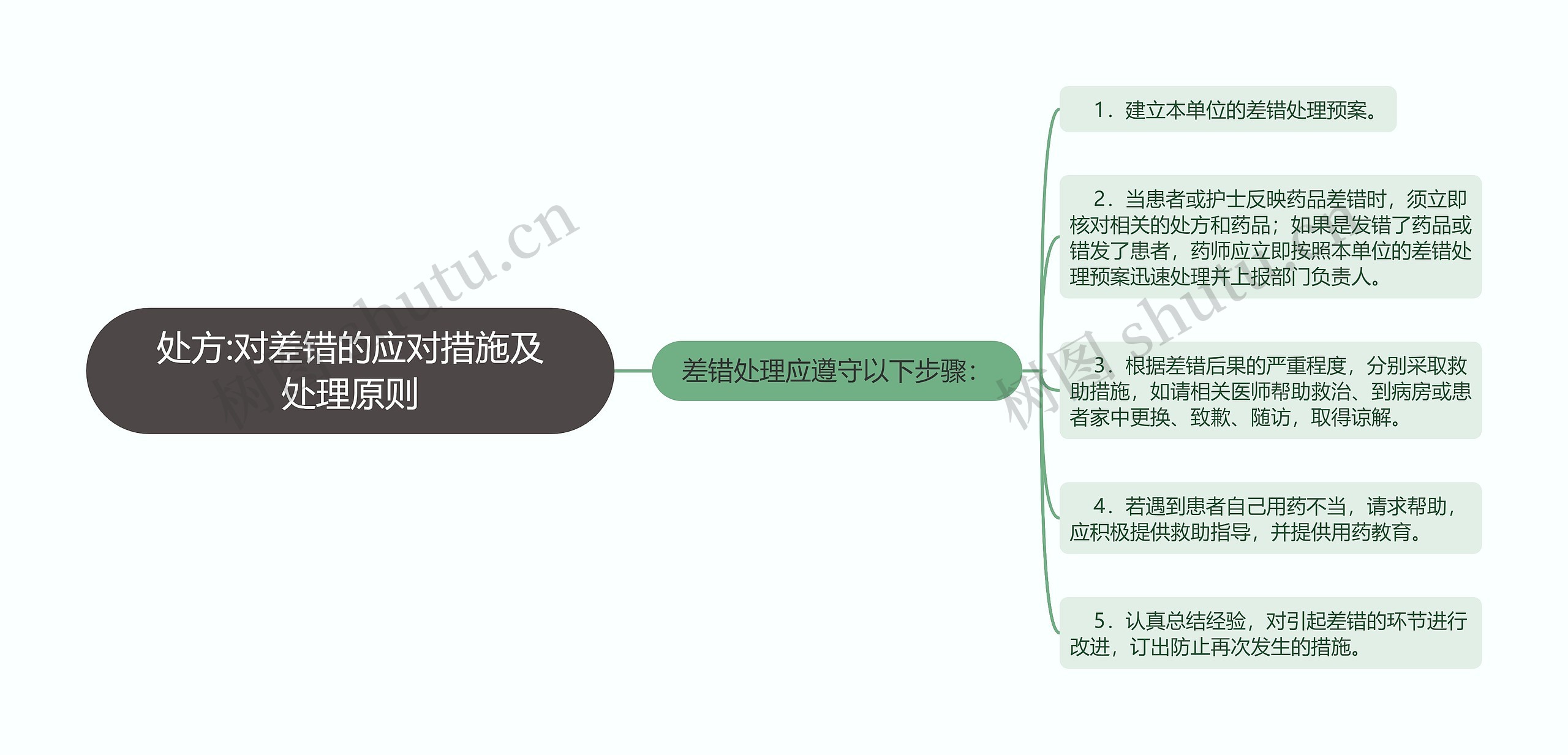 处方:对差错的应对措施及处理原则思维导图