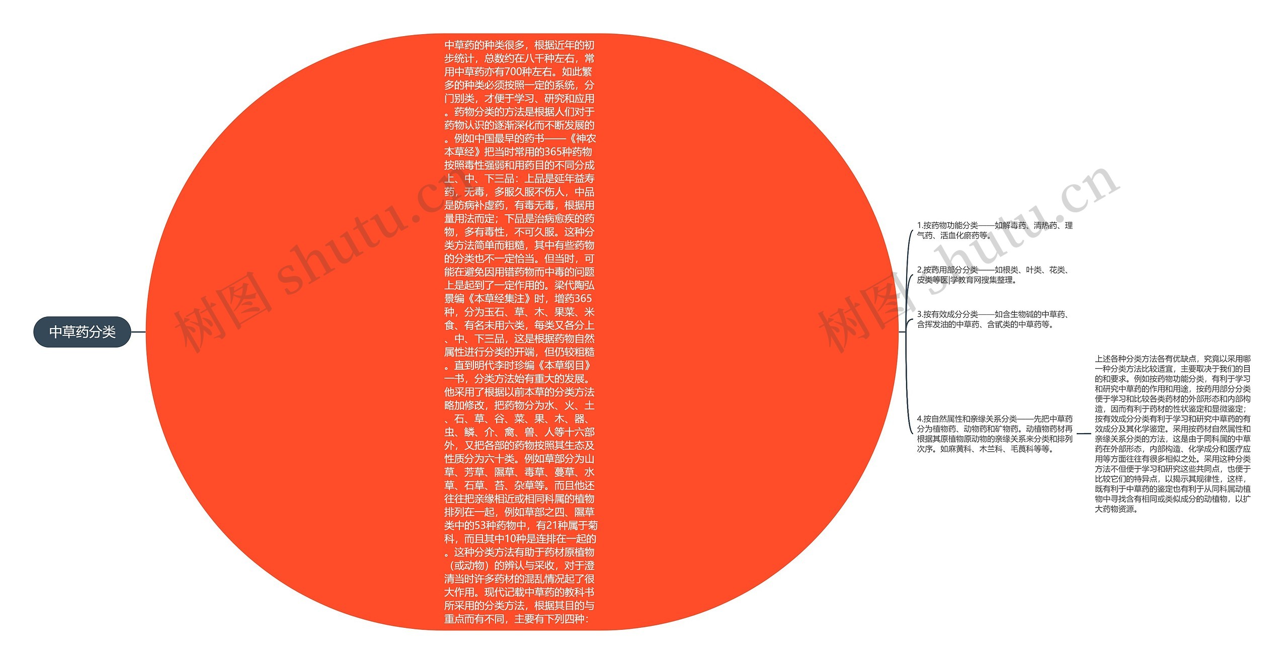 中草药分类思维导图
