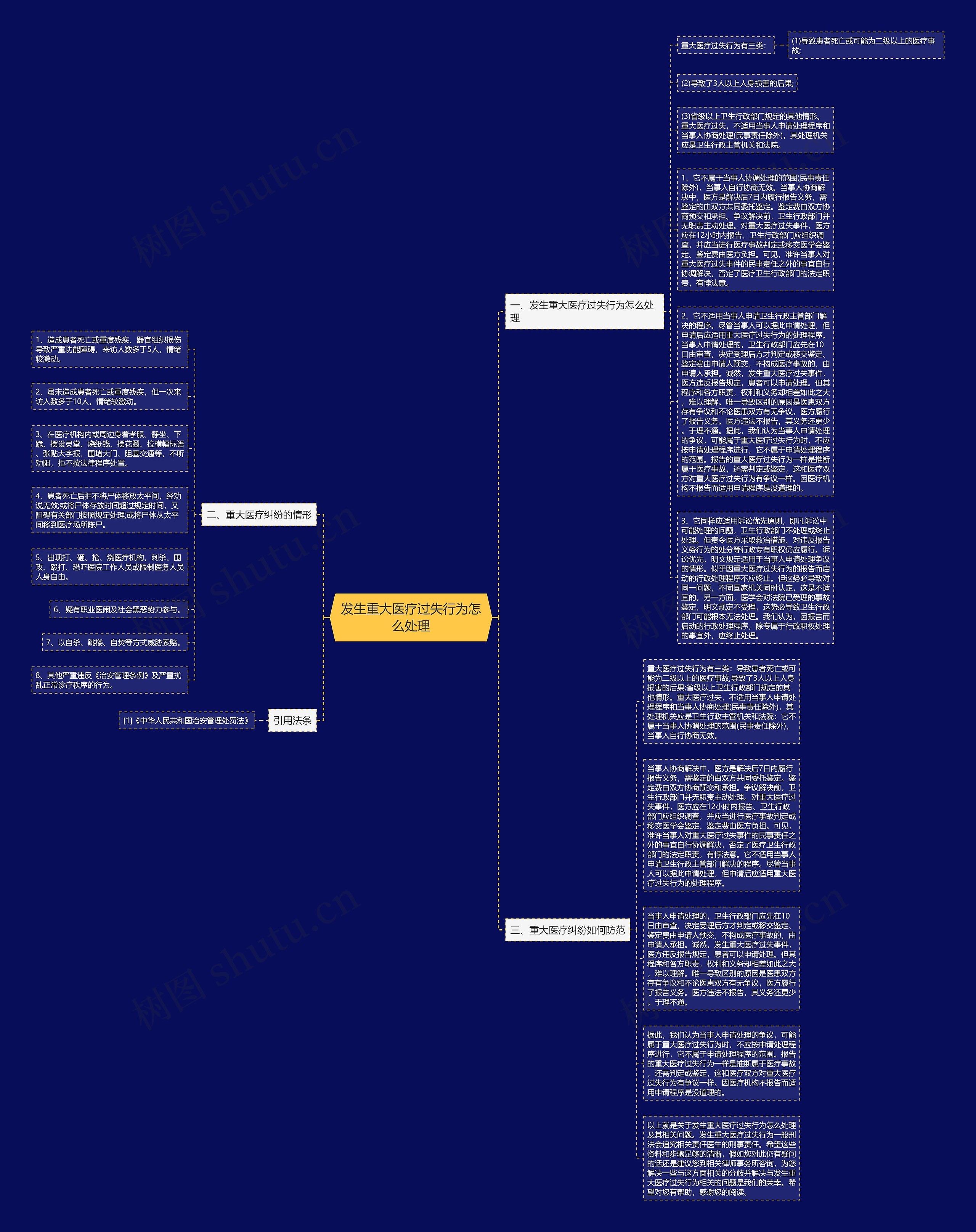 发生重大医疗过失行为怎么处理思维导图