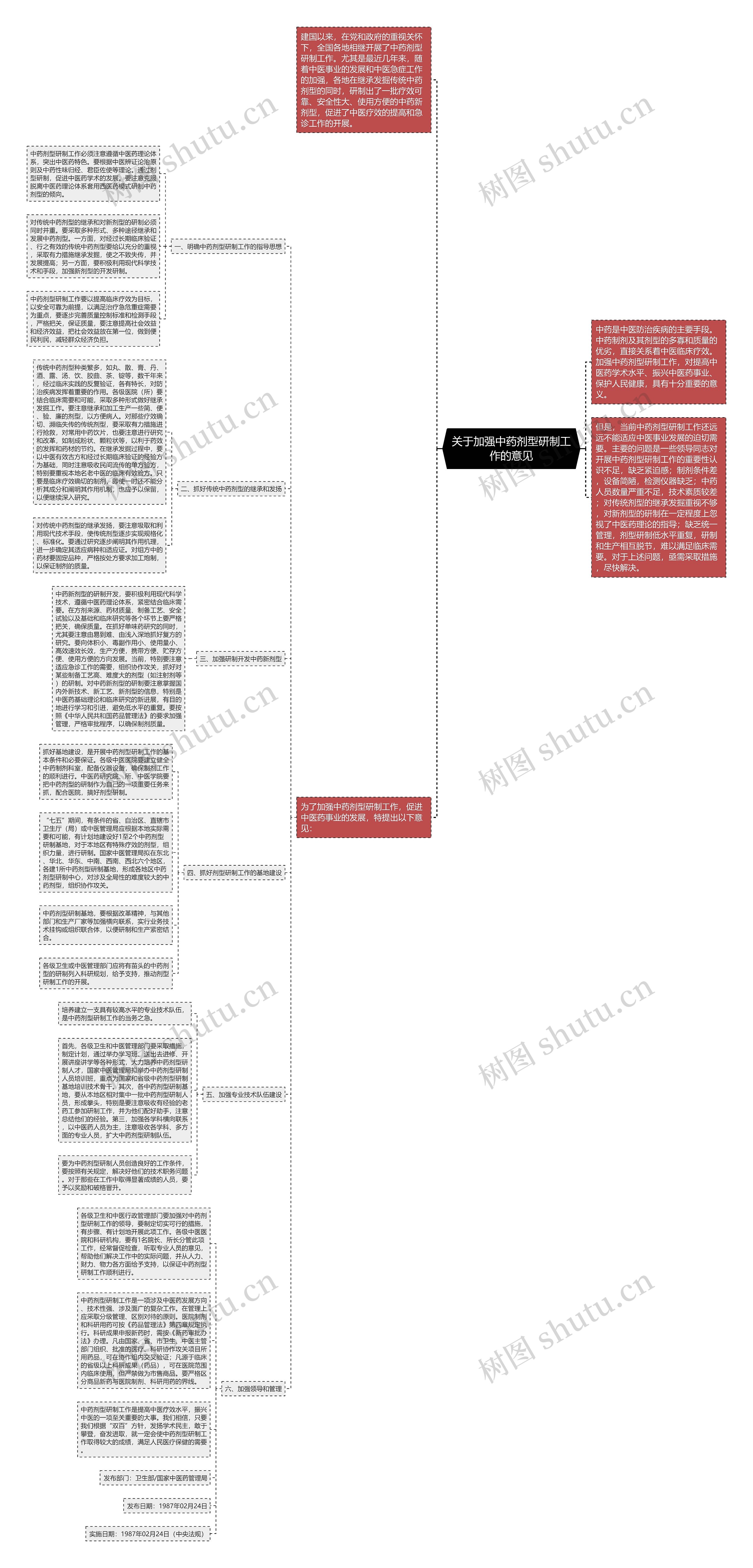 关于加强中药剂型研制工作的意见思维导图