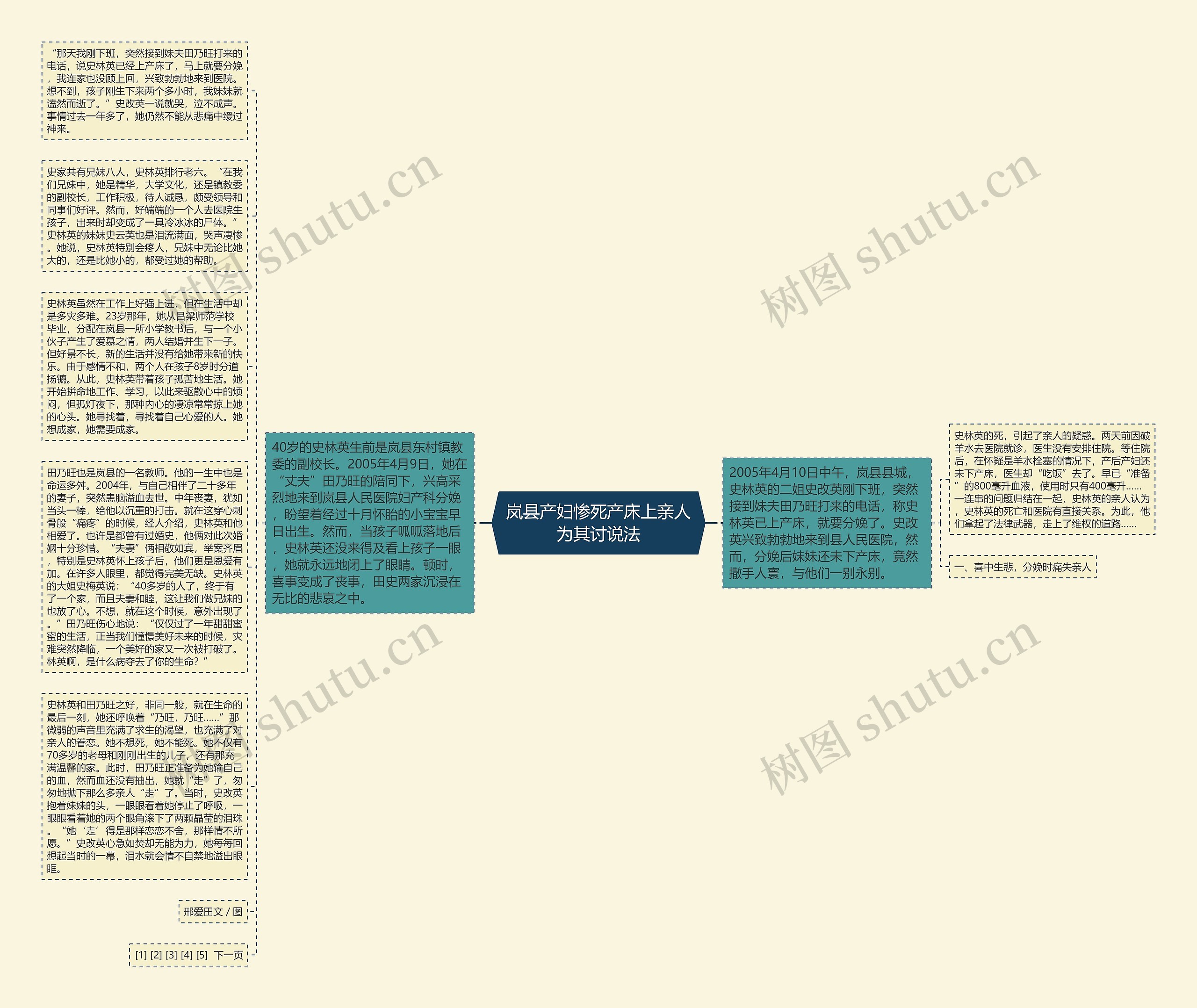 岚县产妇惨死产床上亲人为其讨说法思维导图