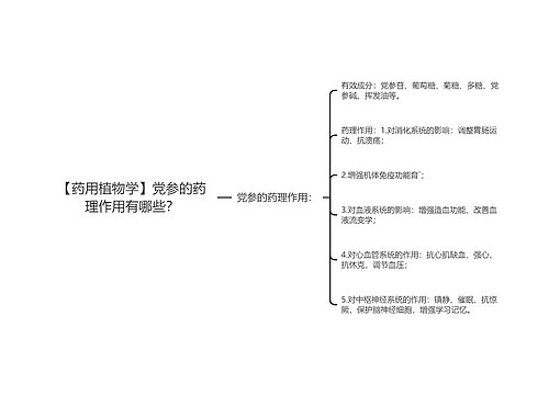 【药用植物学】党参的药理作用有哪些？