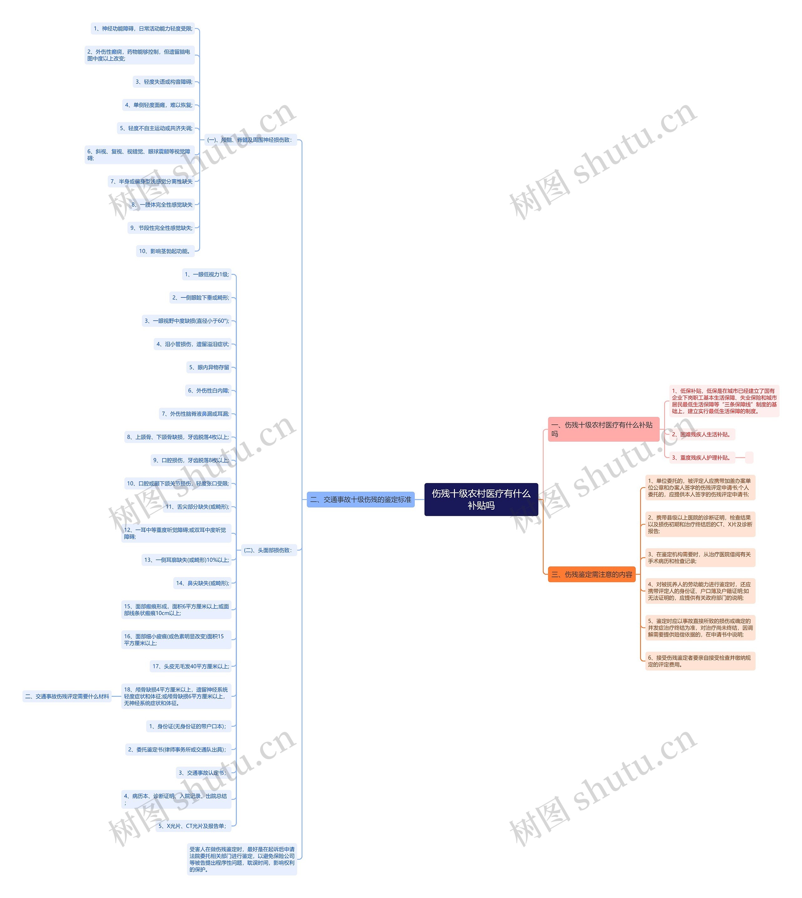 伤残十级农村医疗有什么补贴吗思维导图