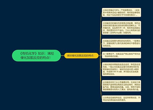 《有机化学》知识：烯烃催化加氢反应的特点！