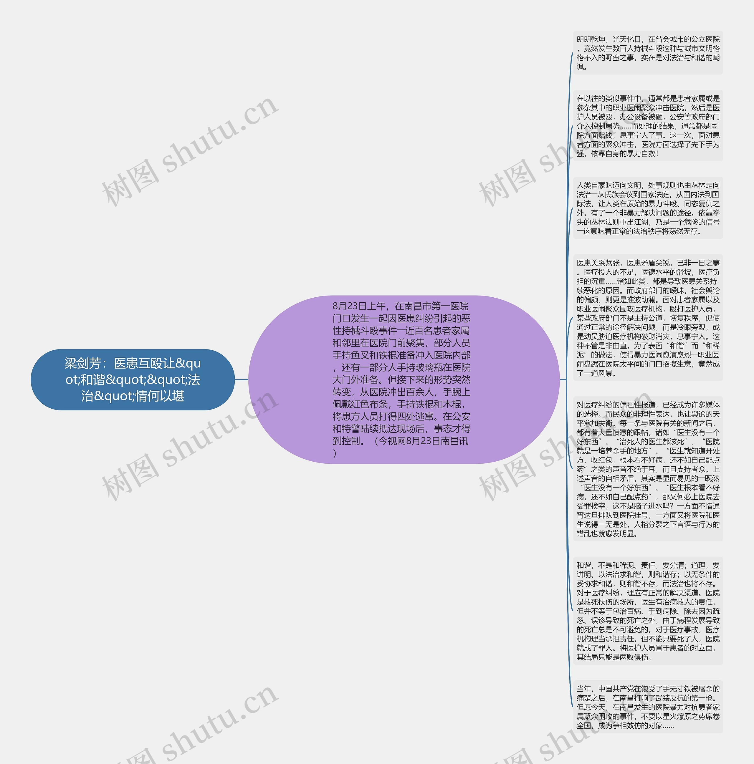 梁剑芳：医患互殴让&quot;和谐&quot;&quot;法治&quot;情何以堪思维导图