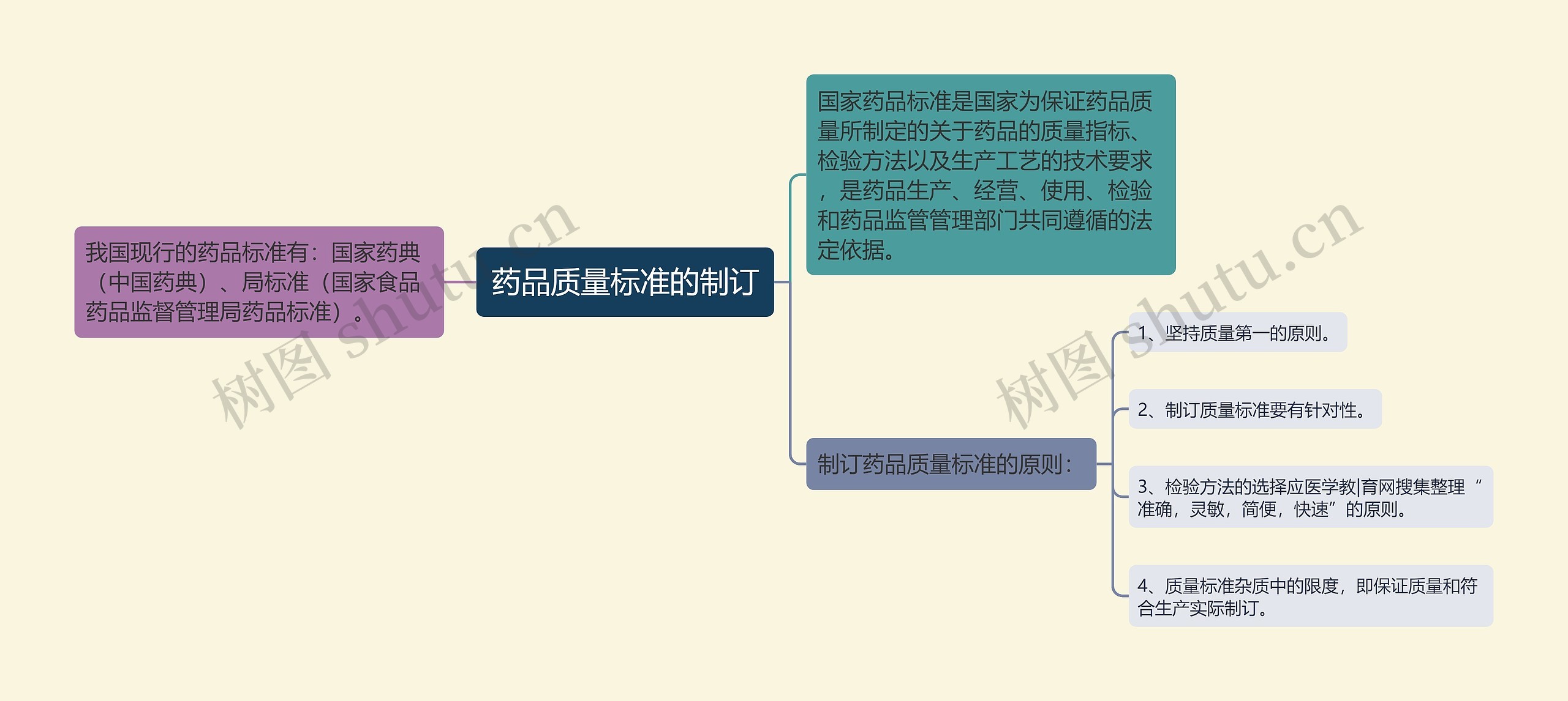 药品质量标准的制订思维导图