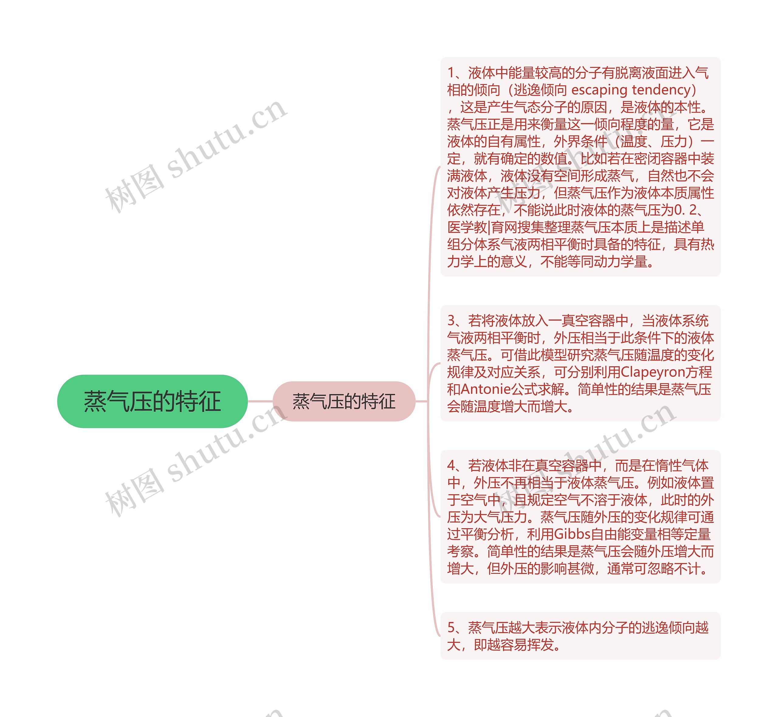 蒸气压的特征思维导图