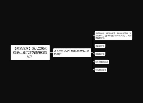 【无机化学】通入二氧化碳能生成沉淀的物质有哪些？