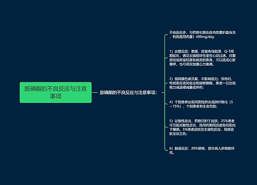 胺碘酮的不良反应与注意事项