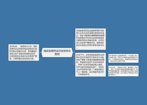 西安嘉惠药业已全面停业整顿