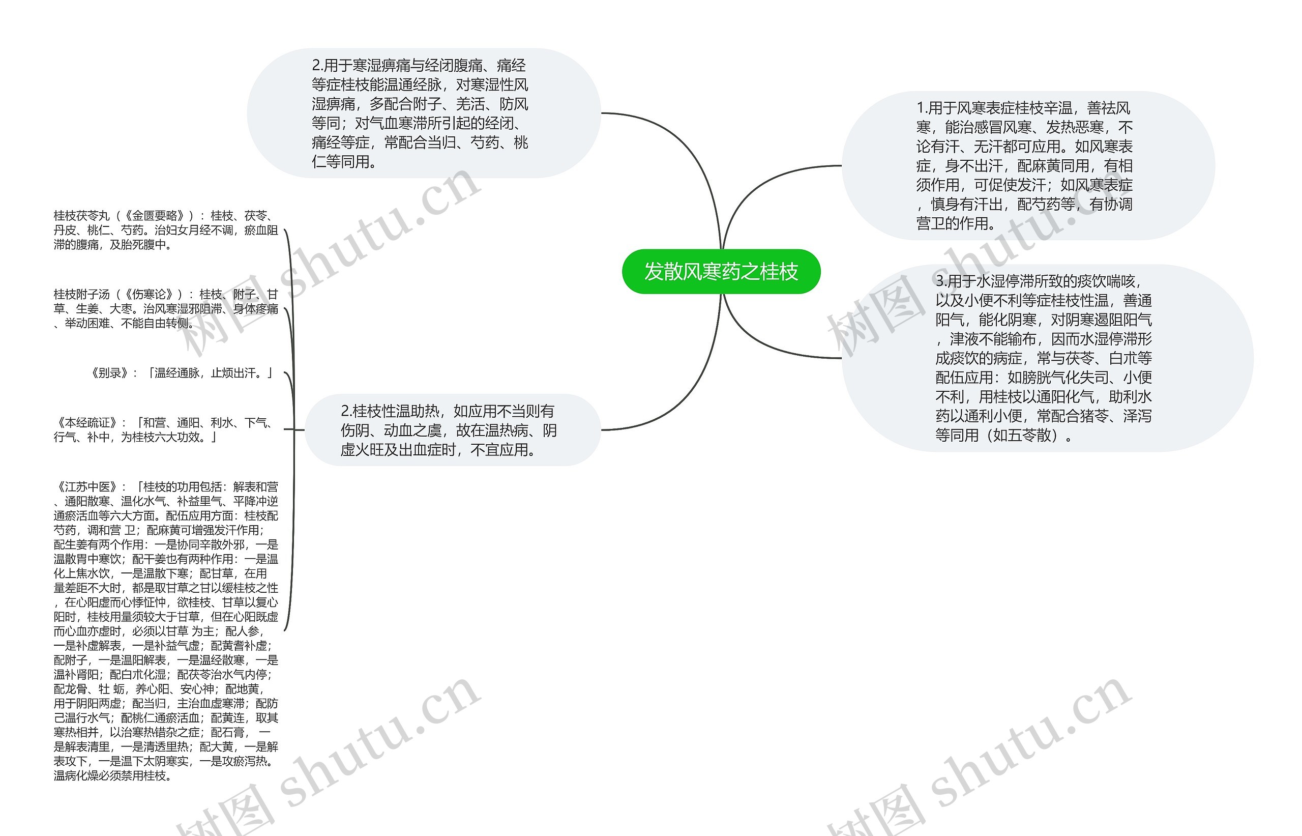 发散风寒药之桂枝思维导图