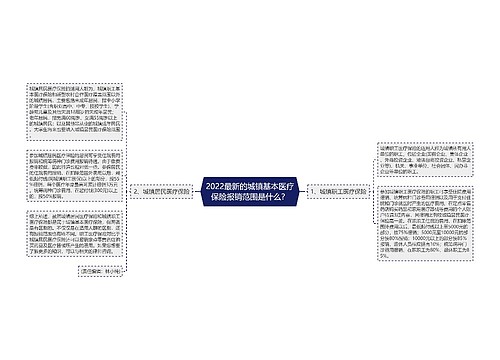 2022最新的城镇基本医疗保险报销范围是什么？