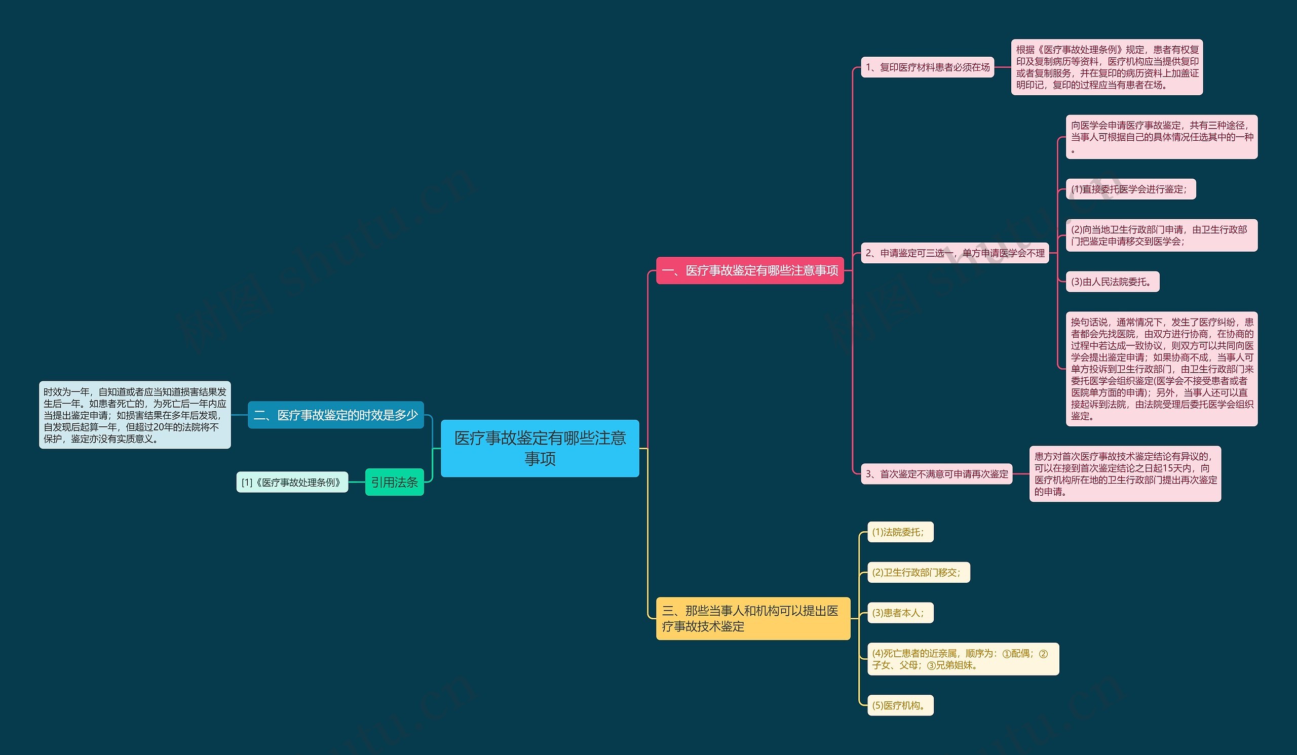 医疗事故鉴定有哪些注意事项思维导图