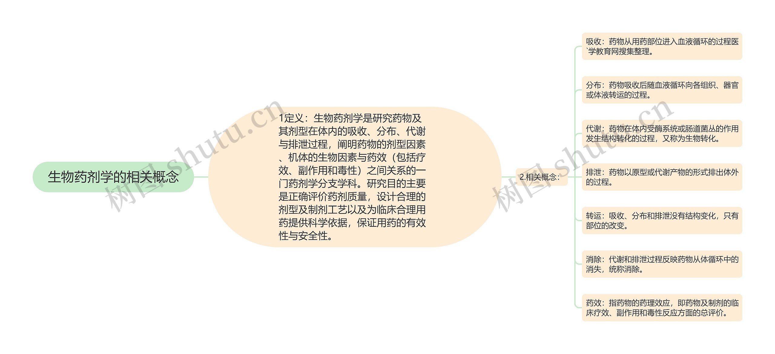 生物药剂学的相关概念思维导图