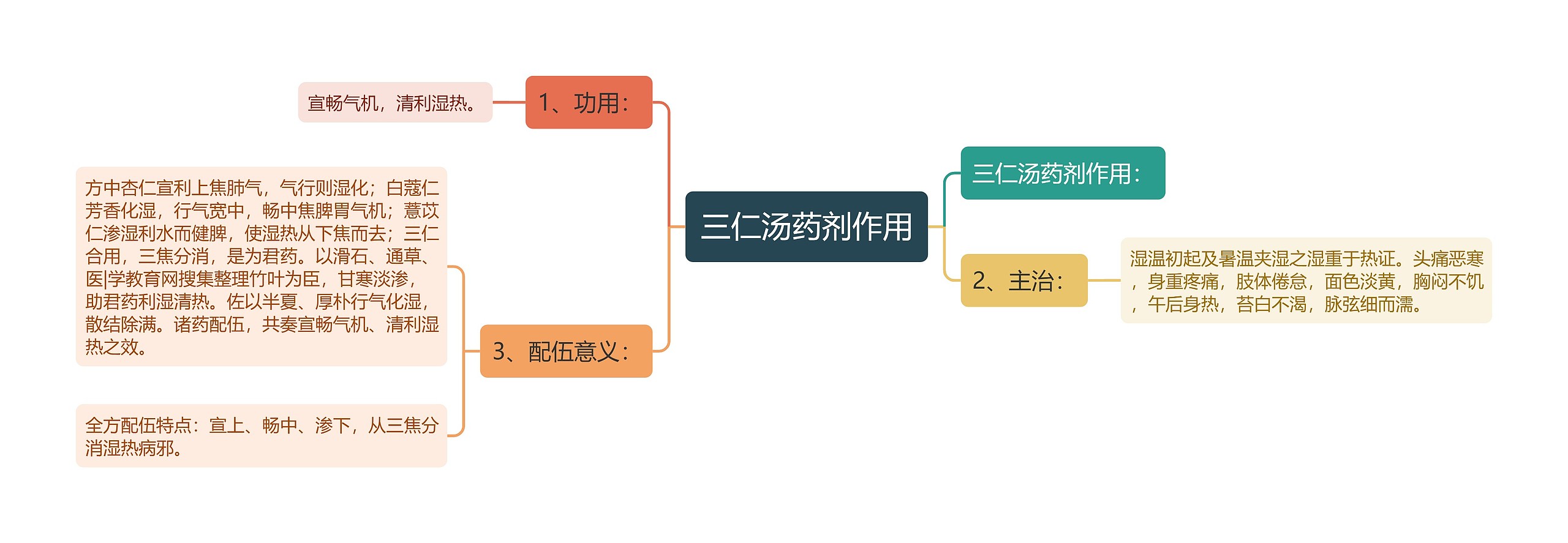 三仁汤药剂作用思维导图