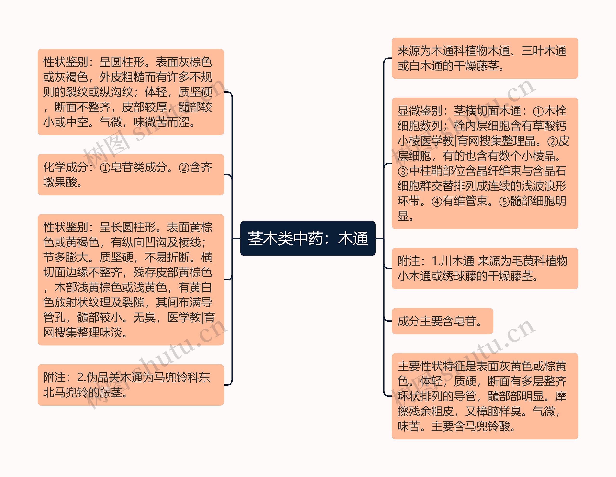 茎木类中药：木通思维导图