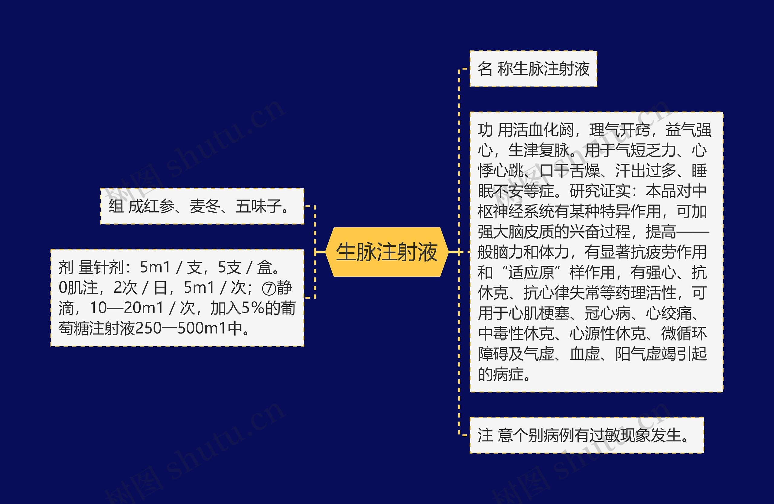 生脉注射液思维导图