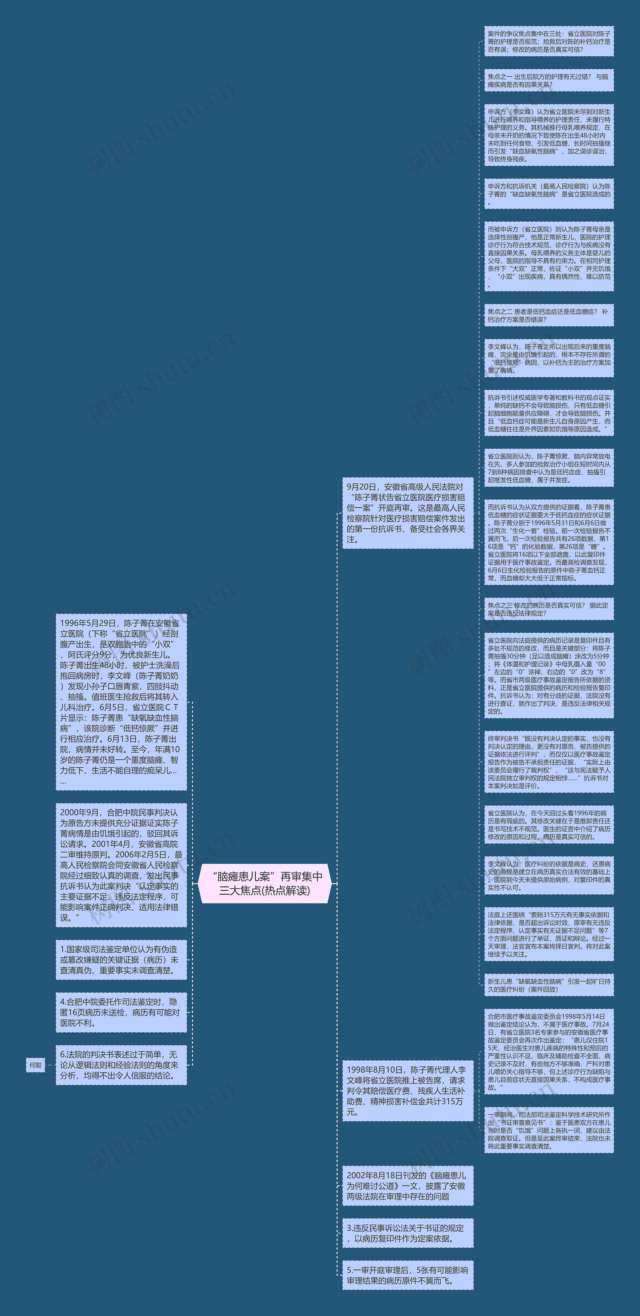 “脑瘫患儿案”再审集中三大焦点(热点解读)思维导图