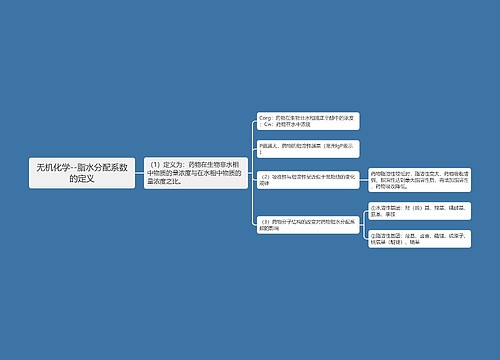 无机化学--脂水分配系数的定义